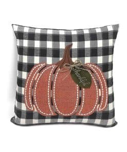 Almohada decorativa de calabaza de cuadros de búfalo MON