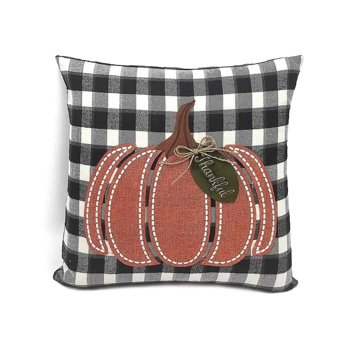 Almohada decorativa de calabaza de cuadros de búfalo MON