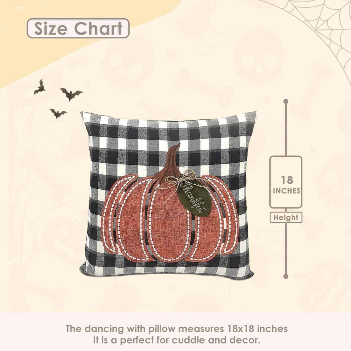 Almohada decorativa de calabaza de cuadros de búfalo MON - Imagen 4