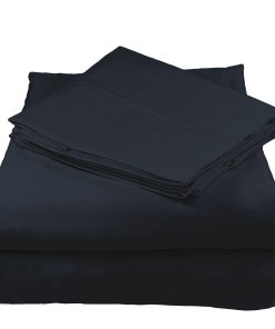 Juego de sábanas 100% algodón orgánico -Azul marino