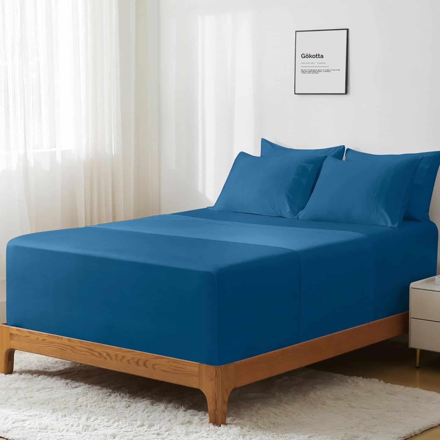 Juego de Sábanas de Lujo para Cama Queen Size GOKOTTA, 6