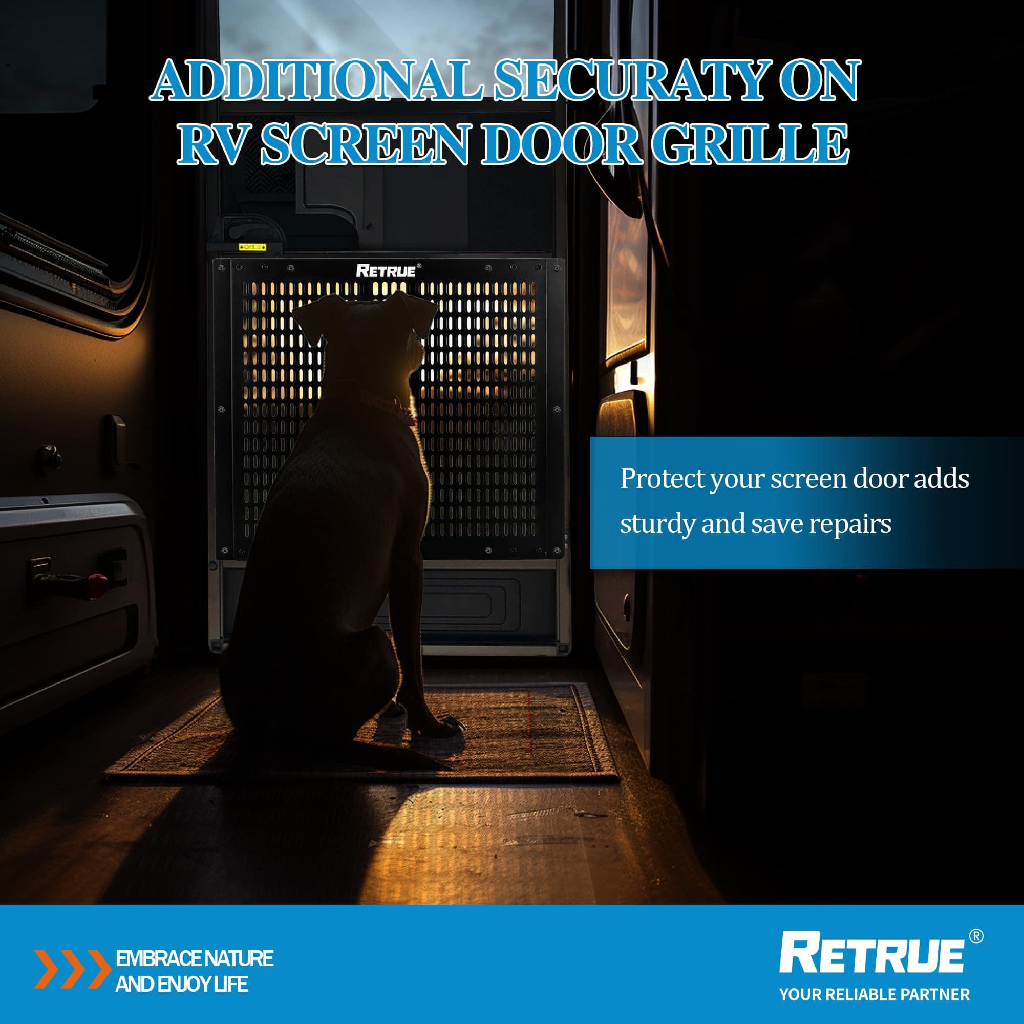 RETRUE Reja de puerta de pantalla para RV Ajustable de 22" - Imagen 5