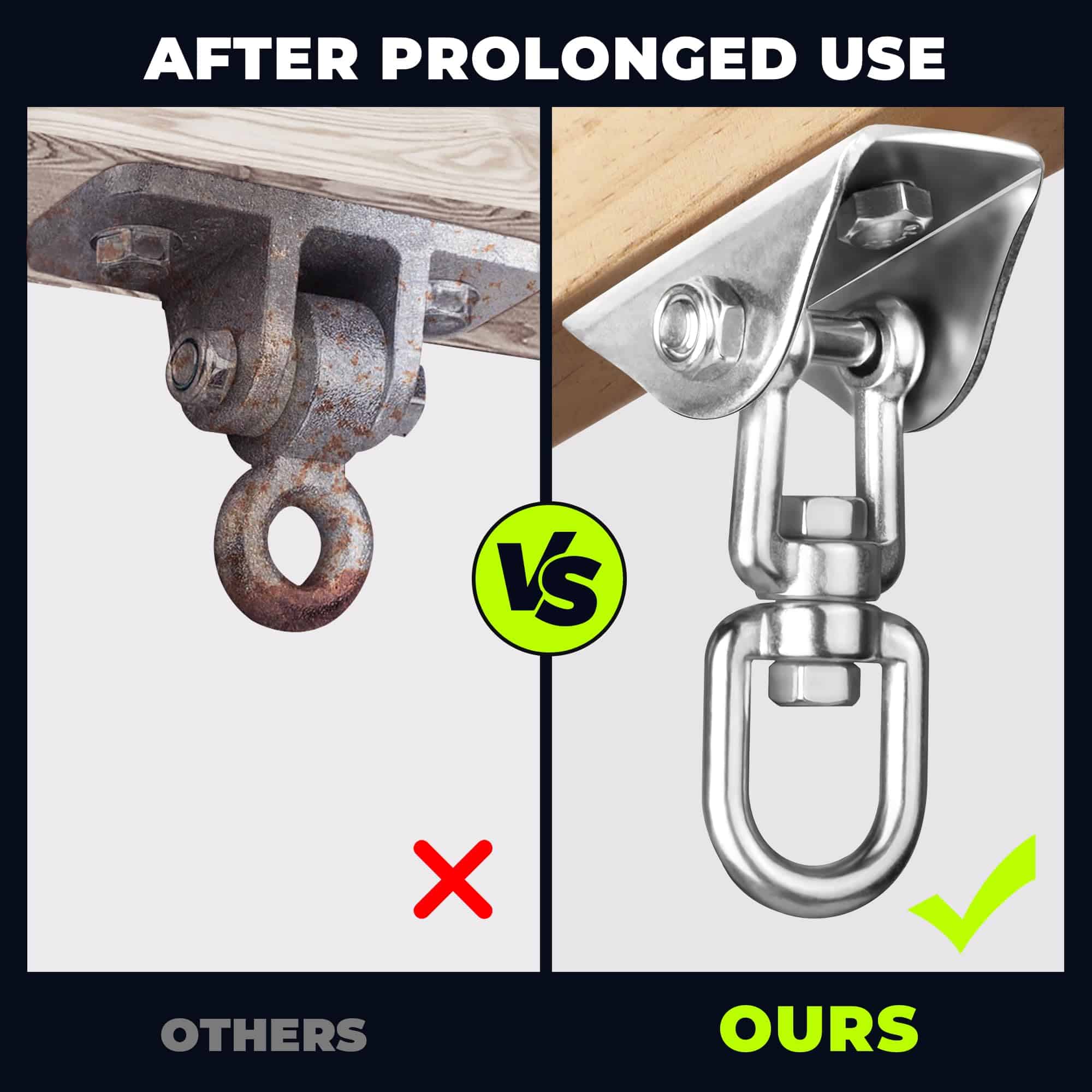 Ganchos giratorios para columpios de alta resistencia Aisto - Imagen 3