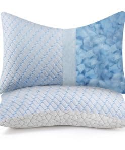 Juego de 2 almohadas king size de espuma -Azul