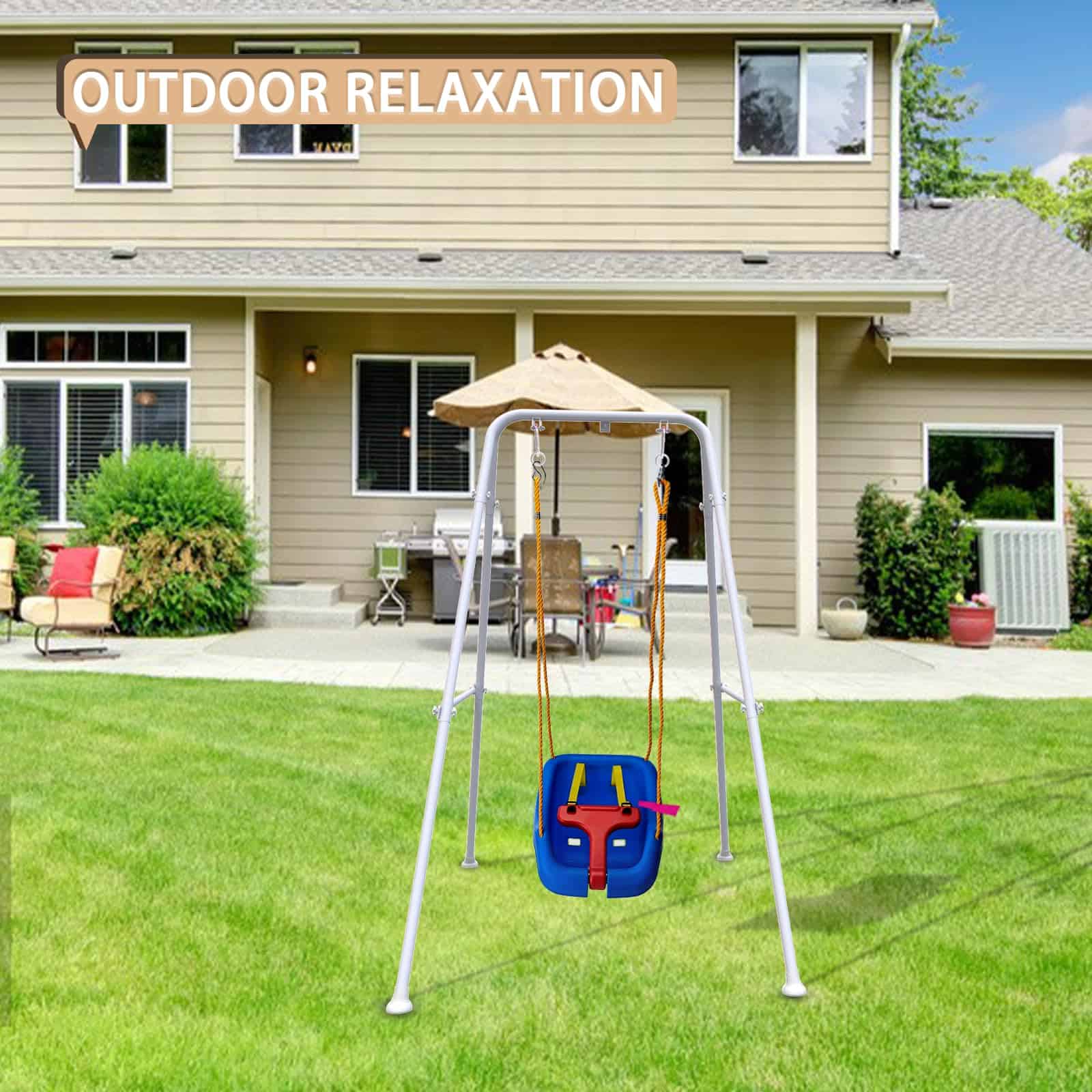 Soporte de Columpio para Niños, Estructura de -Blanco - Imagen 6