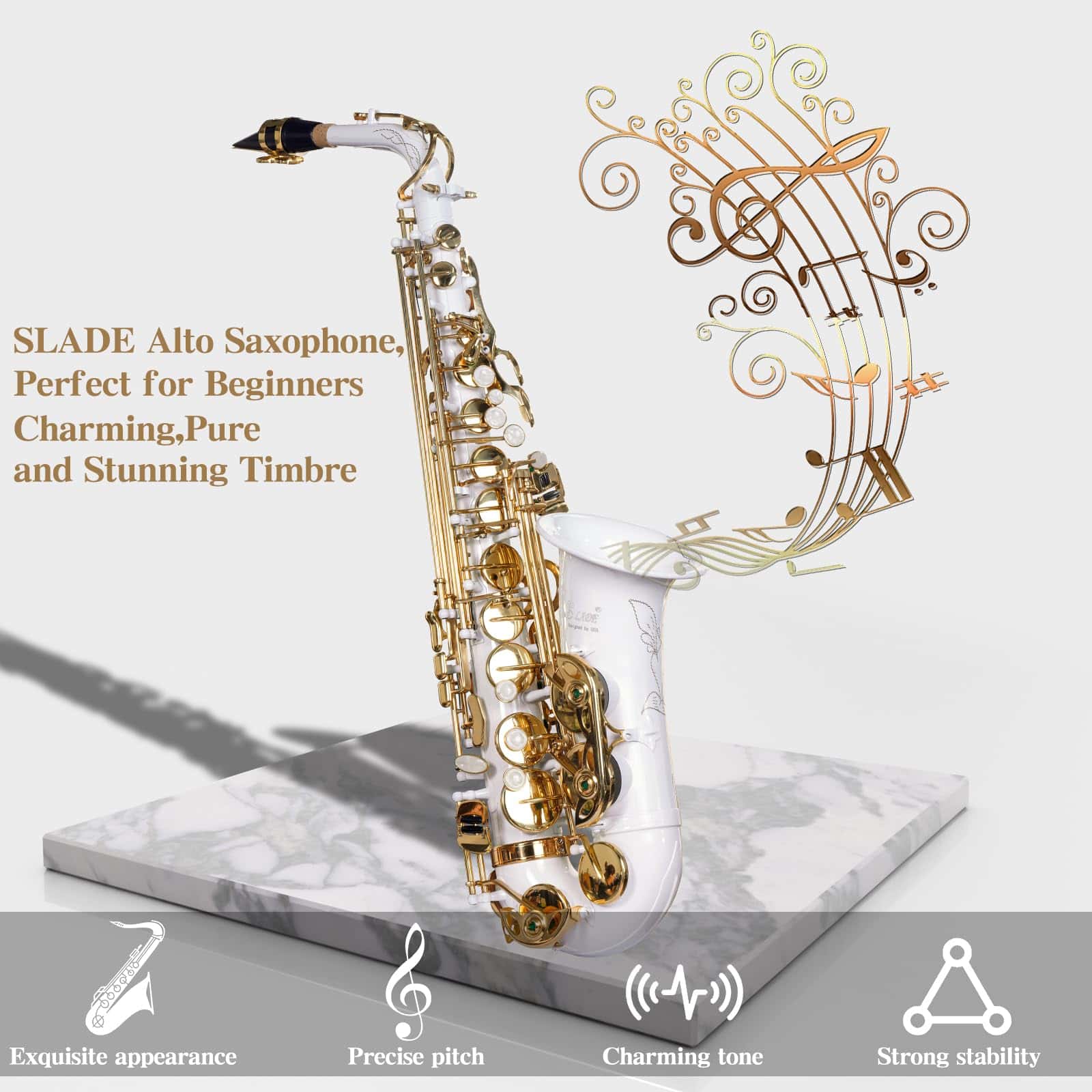 SLADE Saxophone Eb Alto Saxophone para Estudiantes - Imagen 3