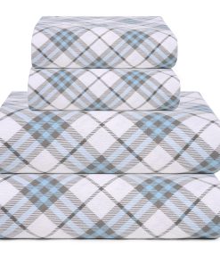 Bliss Casa Juego de Sábanas de Franela de Algodón 100% de 4