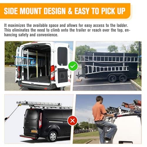 Venussar Soporte para Escalera para Remolque de Aluminio, - Imagen 3