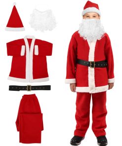 Disfraz de Santa Claus para niño, traje de terciopelo de