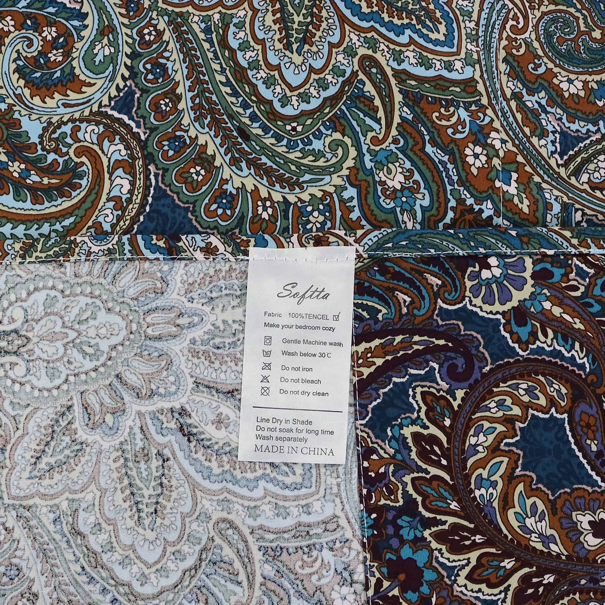 Juego de Ropa de Cama Vintage Azul Paisley -Azul Marino Oscu - Imagen 5