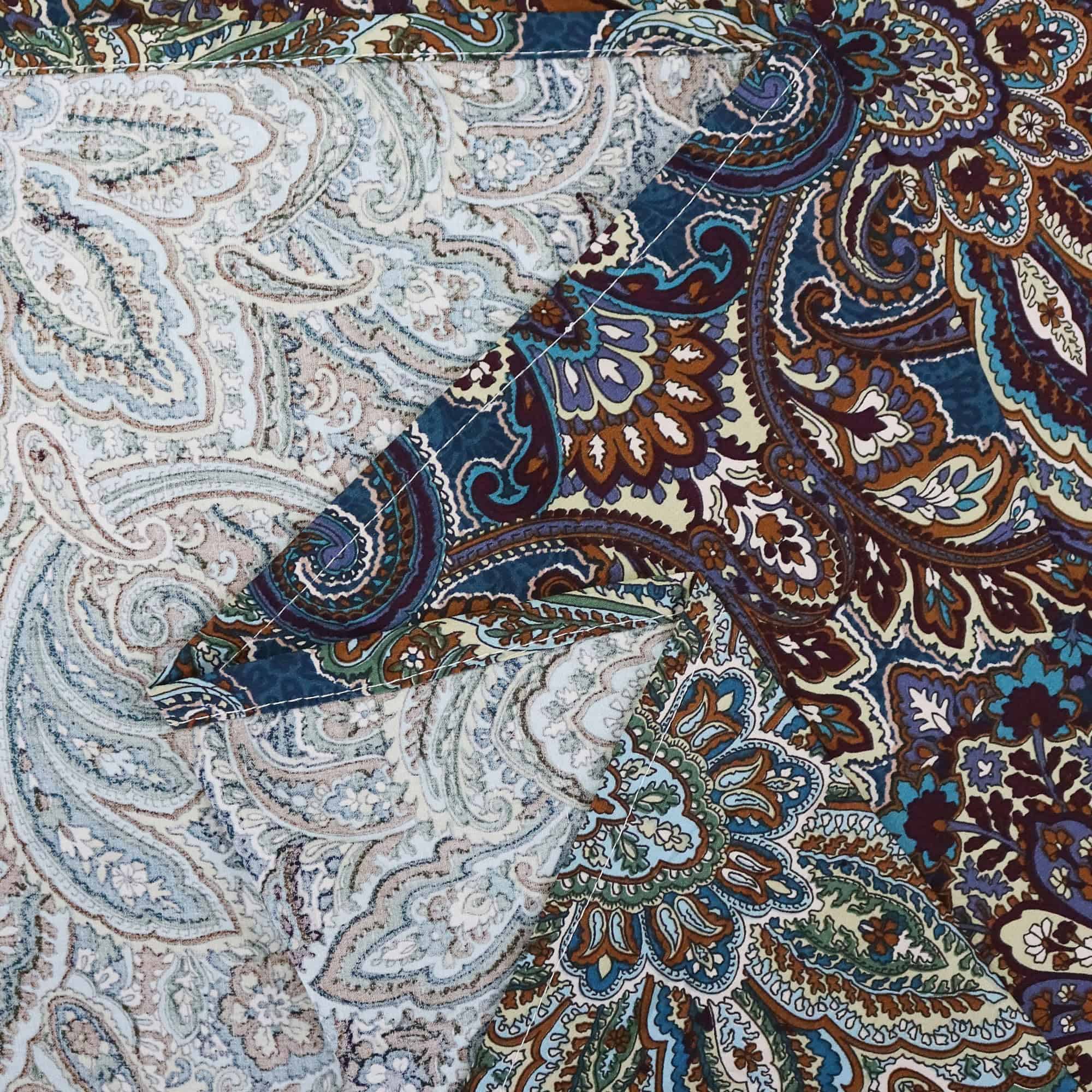 Juego de Ropa de Cama Vintage Azul Paisley -Azul Marino Oscu - Imagen 6