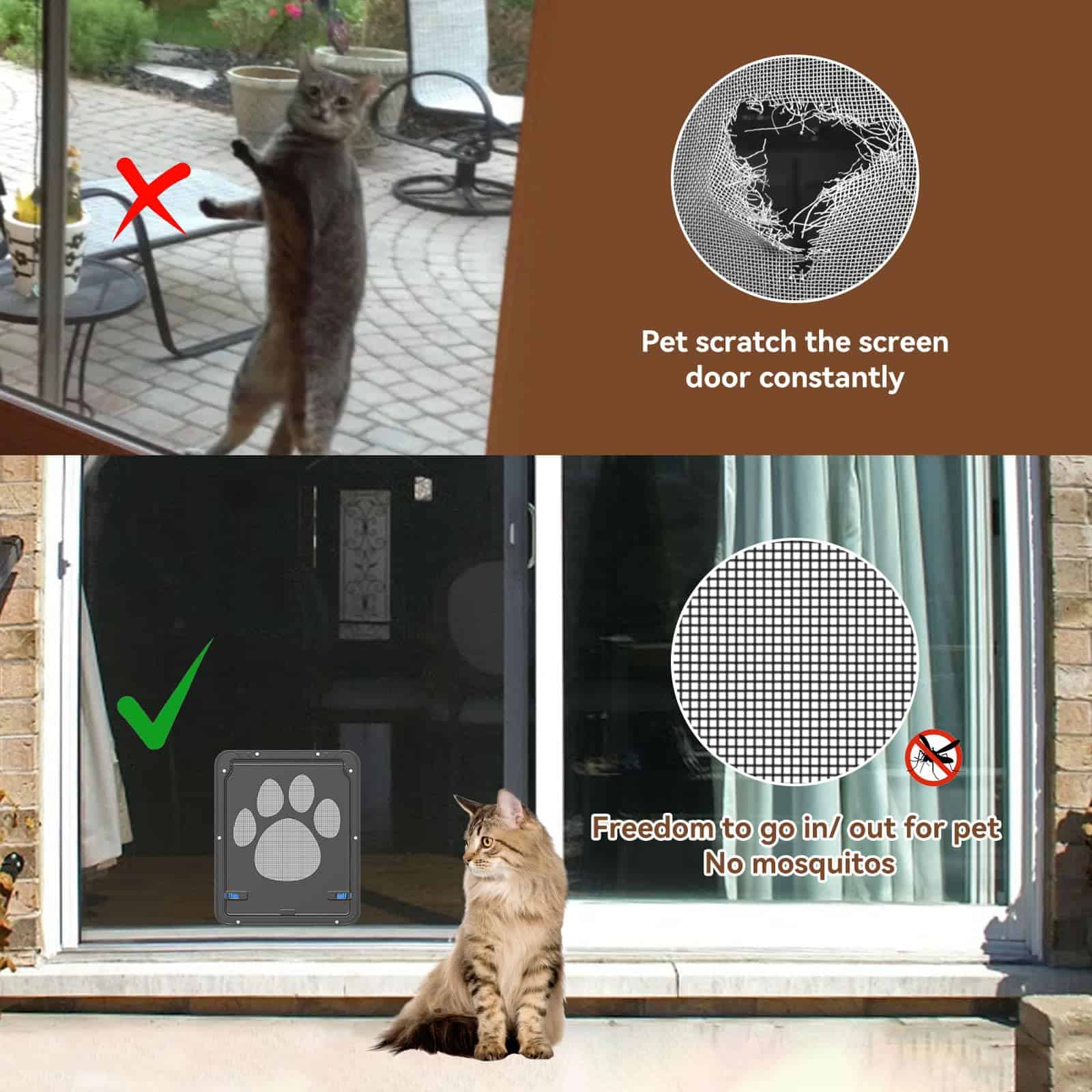 Billionchains Puerta de Pantalla para Gatos con Cierre - Imagen 7