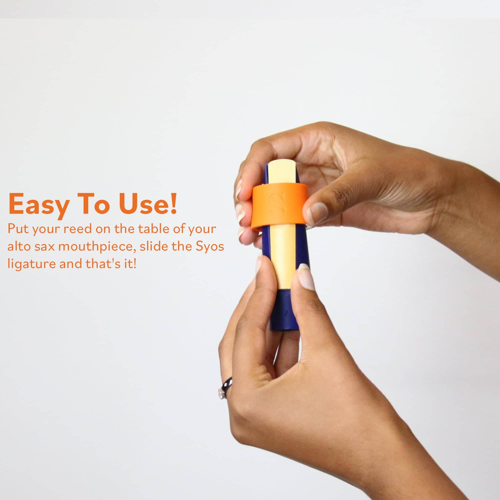 Ligadura de Saxofón Tenor Syos Phantom Blue, Ajuste Ideal - Imagen 4