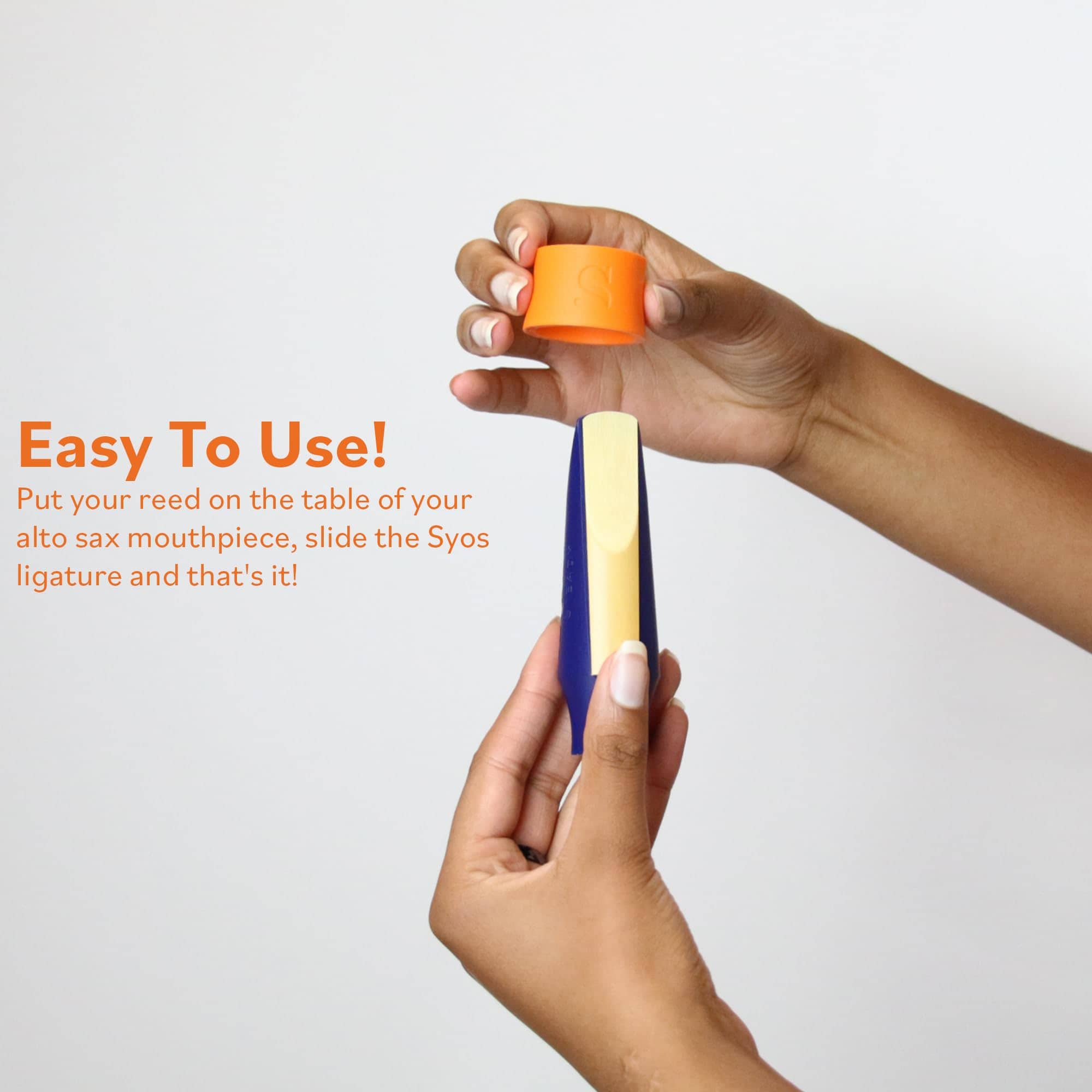Ligadura de Saxofón Tenor Syos Phantom Blue, Ajuste Ideal - Imagen 3