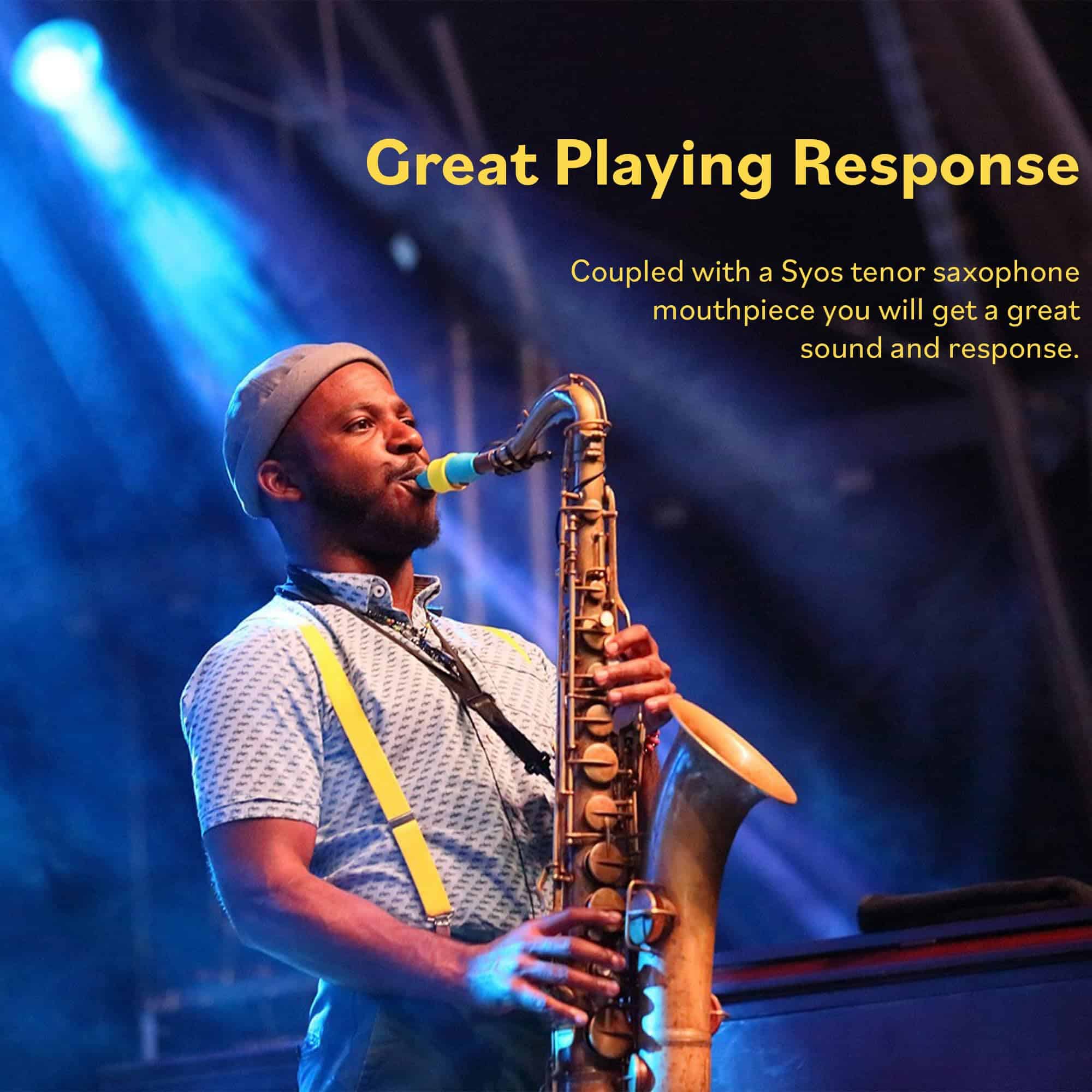 Ligadura de Saxofón Tenor Syos Phantom Blue, Ajuste Ideal - Imagen 7