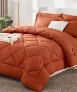 Juego de Edredón Completo CozyLux con -Naranja Quemado