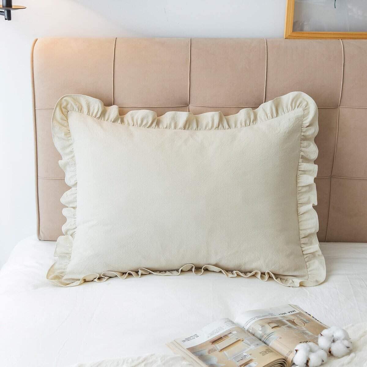 Set de 2 Fundas de Almohada Lavadas 100% Algodón con - Imagen 3