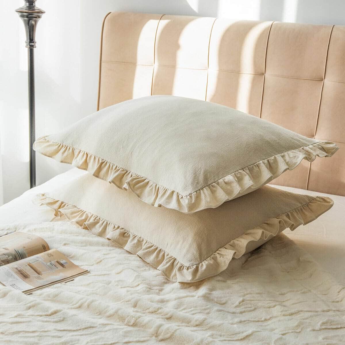 Set de 2 Fundas de Almohada Lavadas 100% Algodón con - Imagen 9