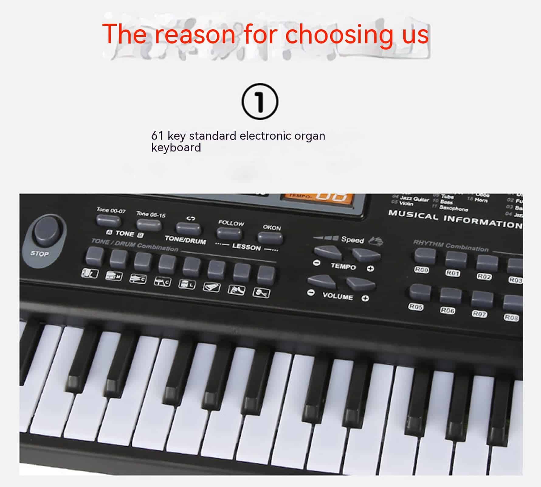 Piano electrónico de 61 teclas para - Imagen 5