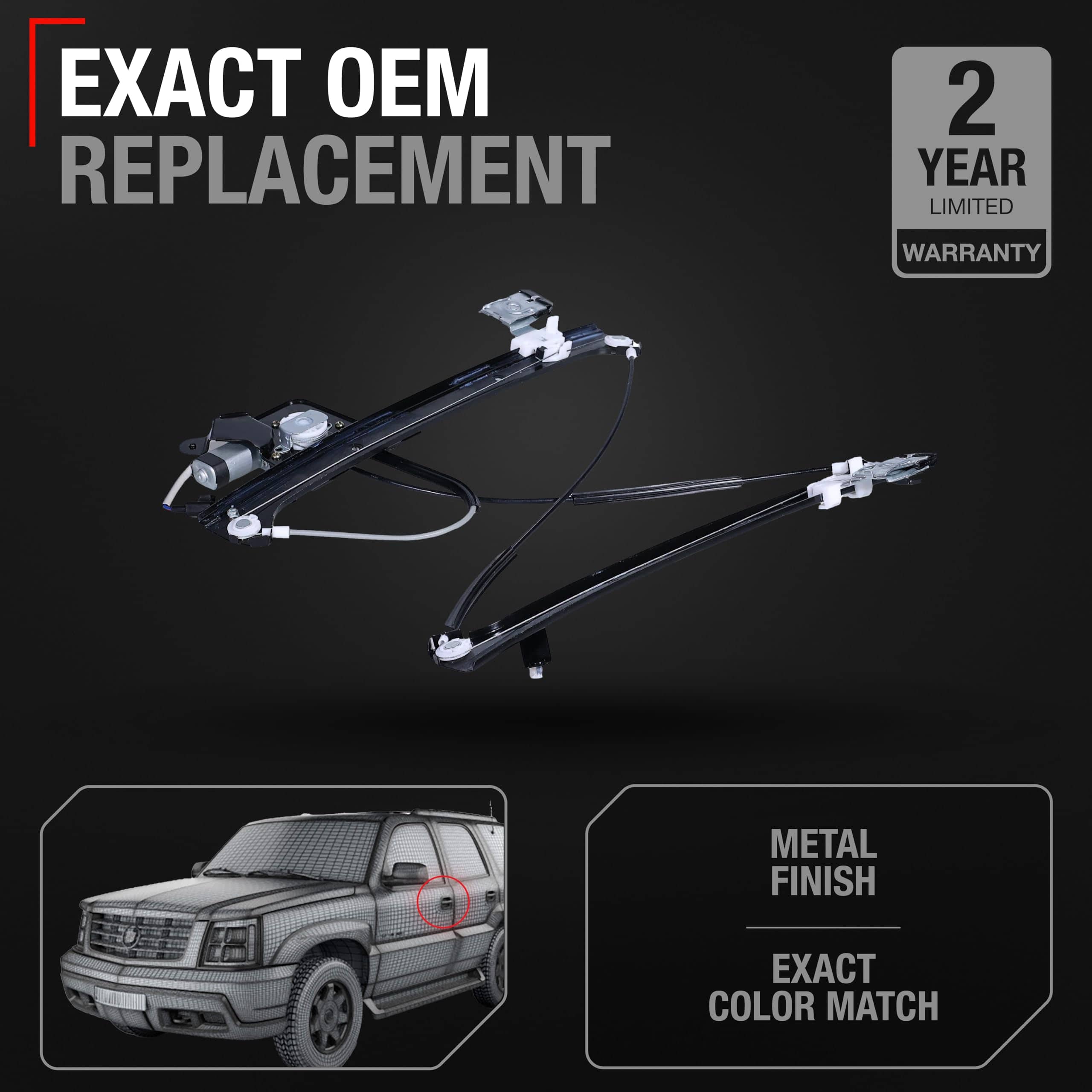 Regulador de ventana eléctrica con motor, lado delantero - Imagen 3