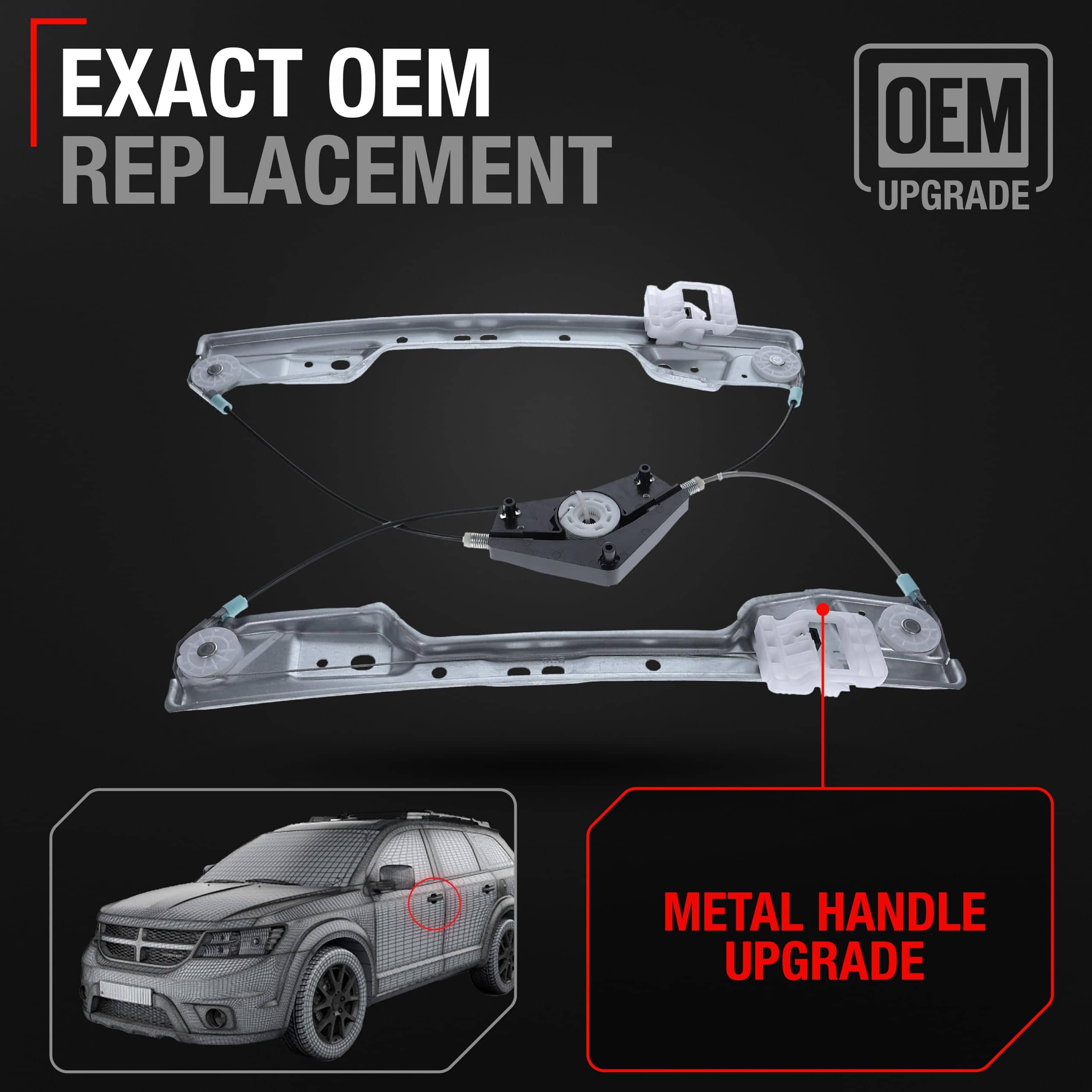 TRUBUILT1 AUTOMOTIVE Regulador de Ventana Eléctrica, - Imagen 3
