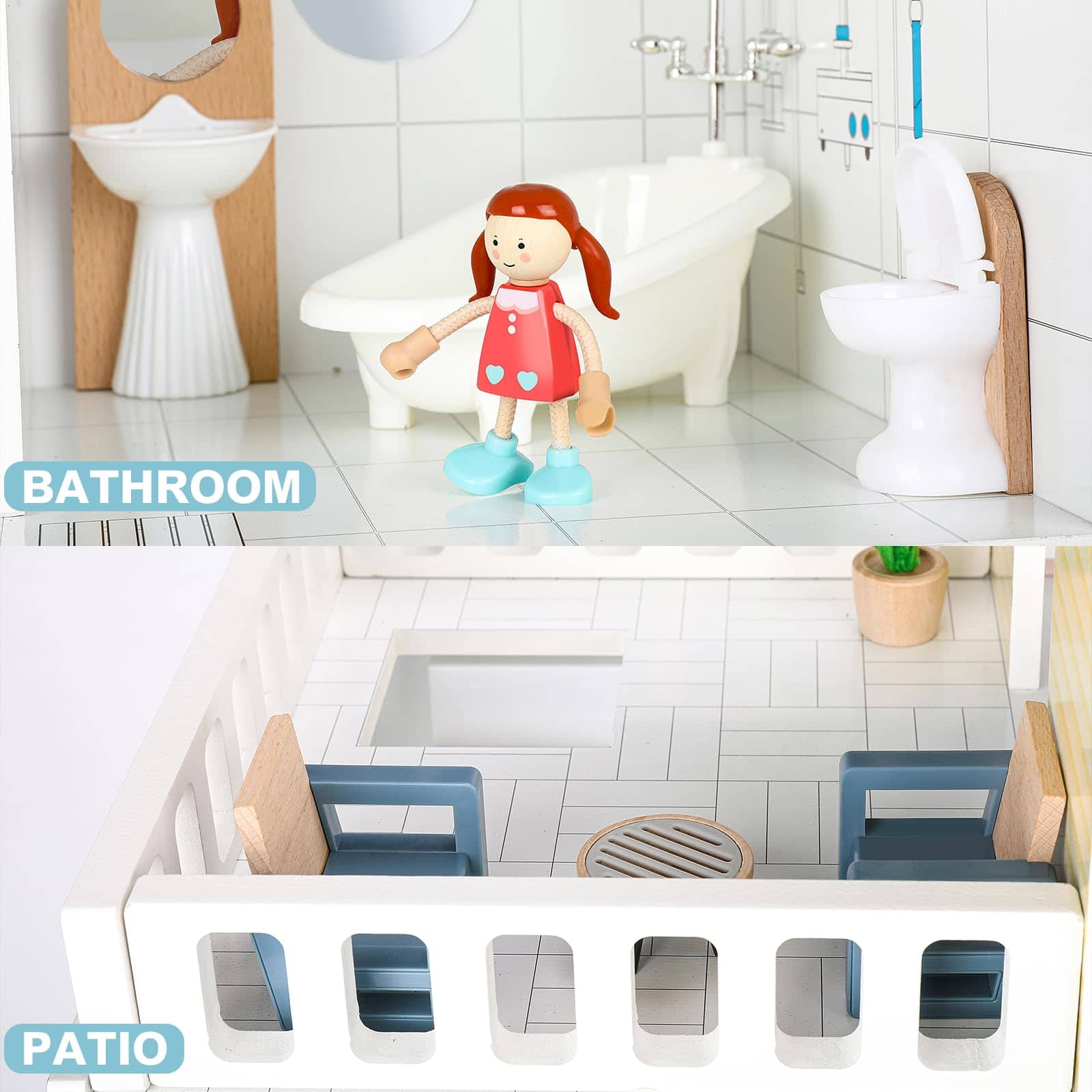 Set de Muebles de Casa de Muñecas de Madera, 43 Piezas de - Imagen 5