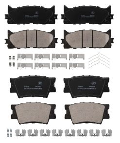 Juego de 8 pastillas de freno completas delanteras y