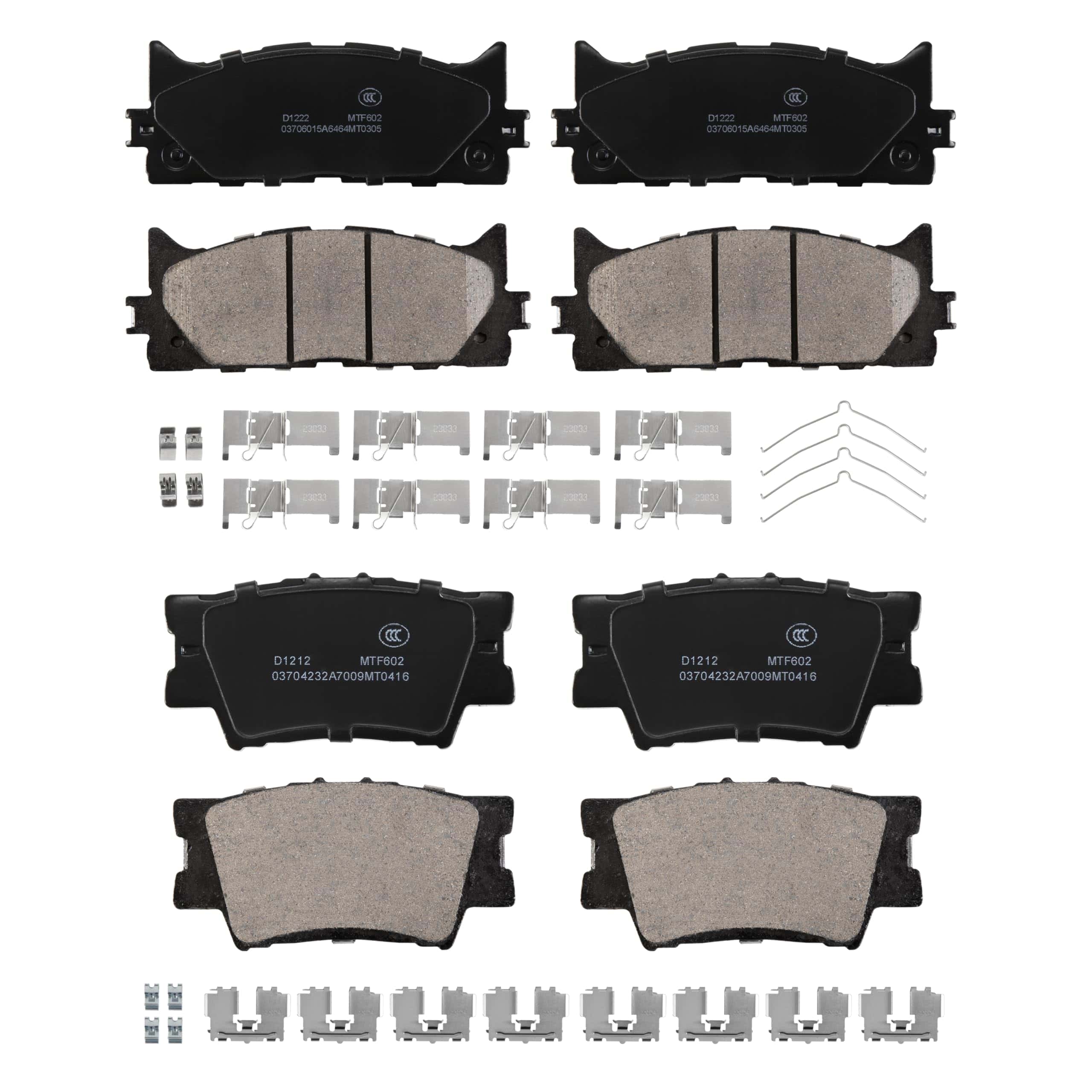 Juego de 8 pastillas de freno completas delanteras y