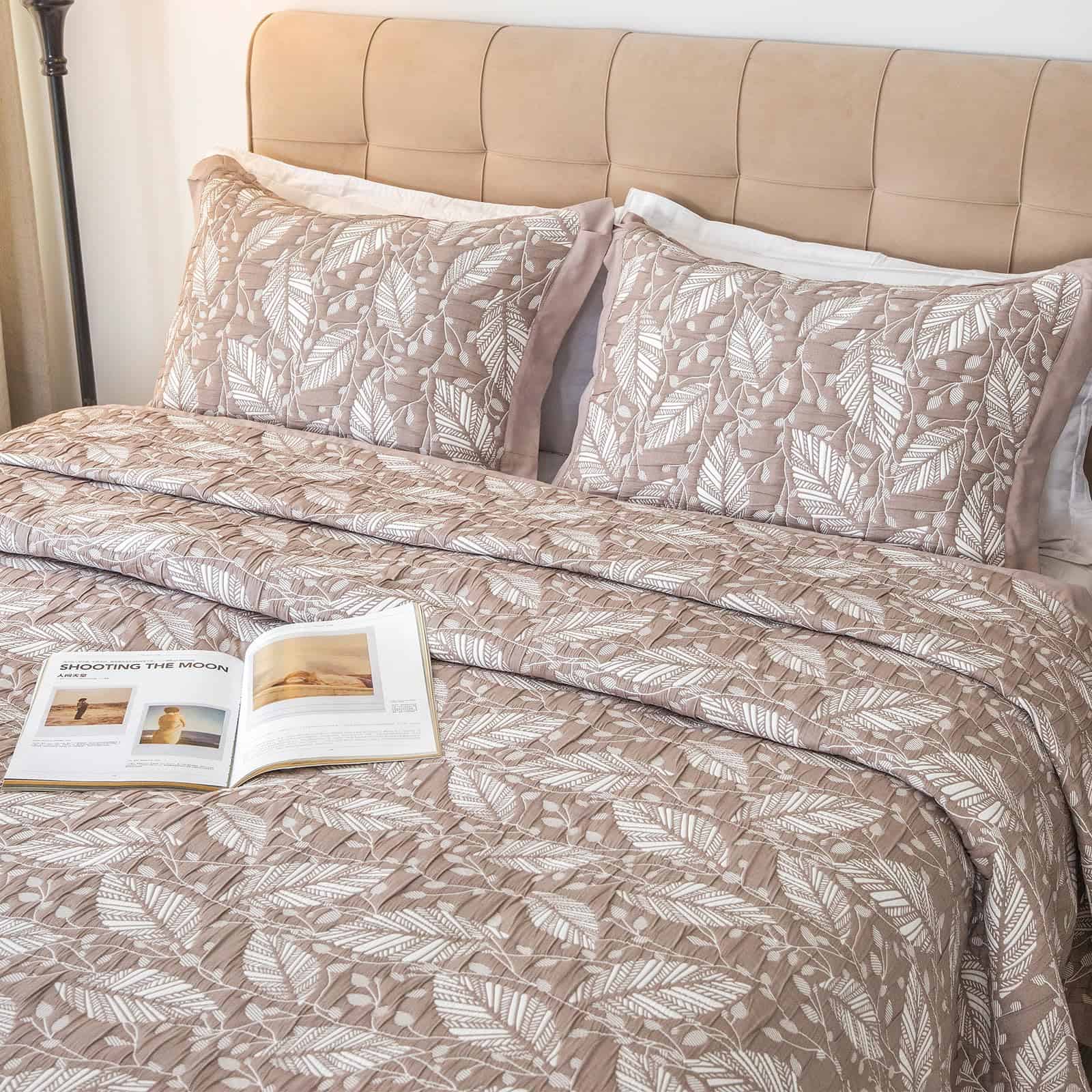 Juego de Colcha Reversible para Cama, Natural Crepe Leaf - Imagen 10