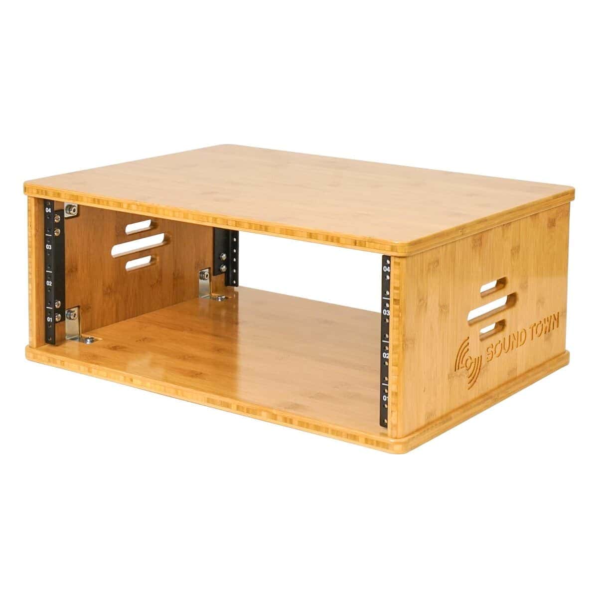 Rack de Estudio de Bambú Sólido Sound Town DIY 4U con 14.2" - Imagen 4