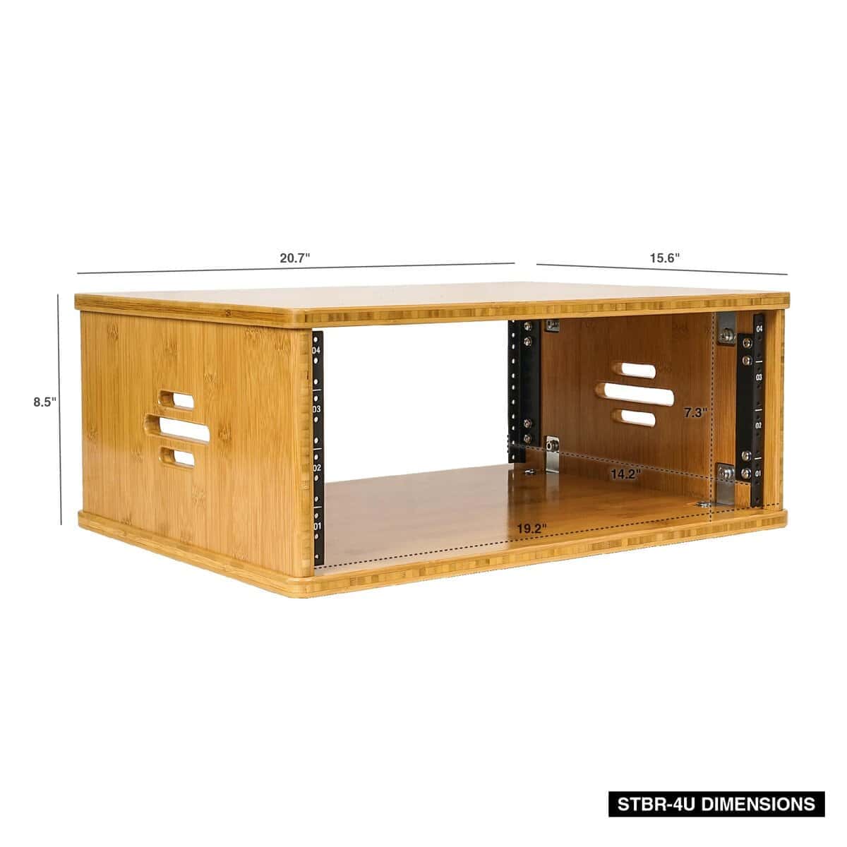 Rack de Estudio de Bambú Sólido Sound Town DIY 4U con 14.2" - Imagen 6