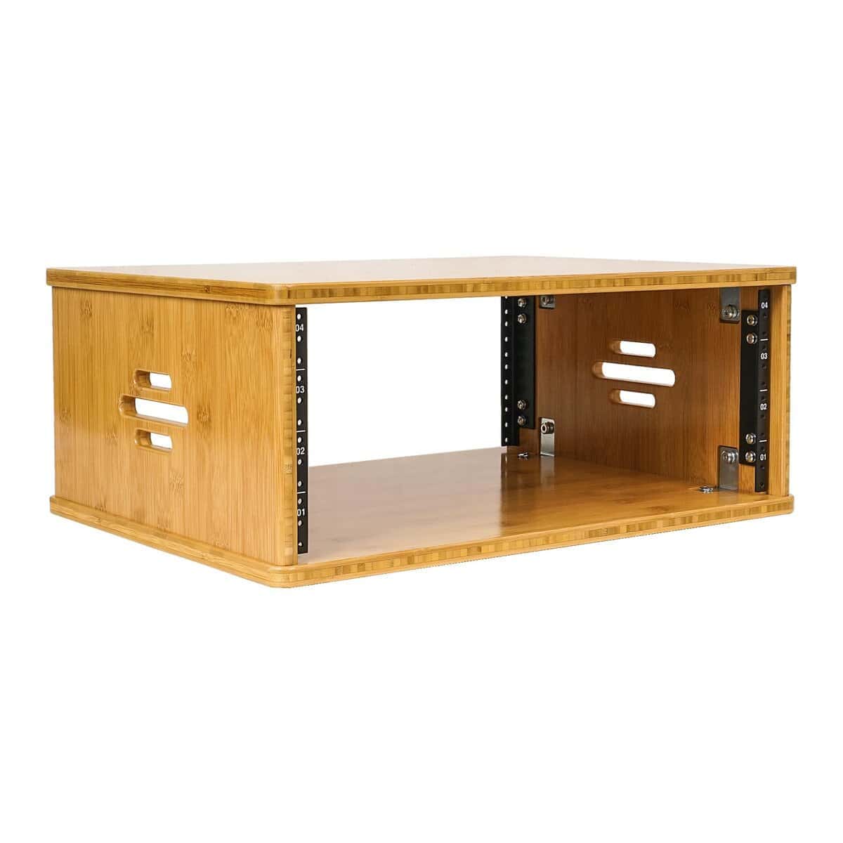 Rack de Estudio de Bambú Sólido Sound Town DIY 4U con 14.2"