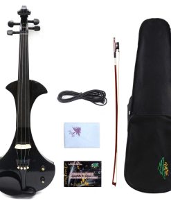 Violín Eléctrico WUQIMUSC Cuerpo de madera maciza Piezas de