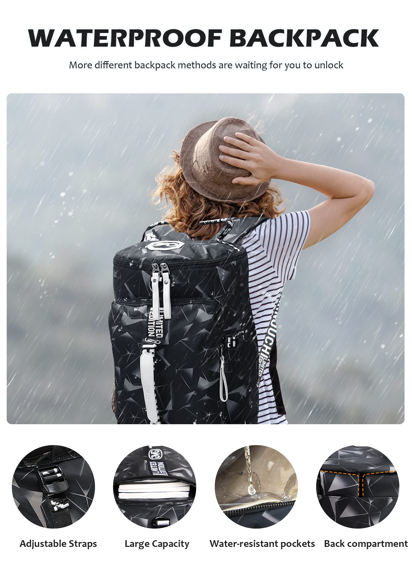 Bolso Deportivo Mochila Bolsa de Viaje Impermeable para - Imagen 4