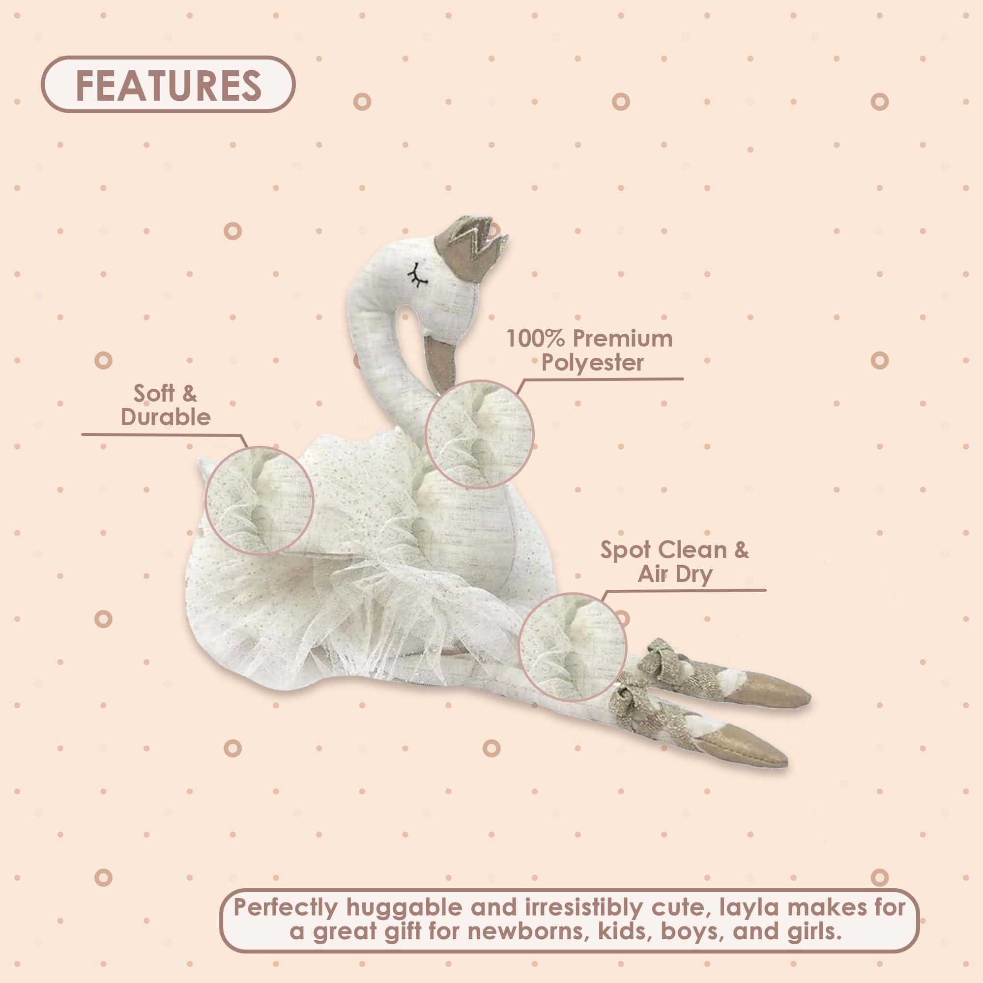 MON AMI Layla The Ballerina Peluche Cisne Blanco Animal de - Imagen 5