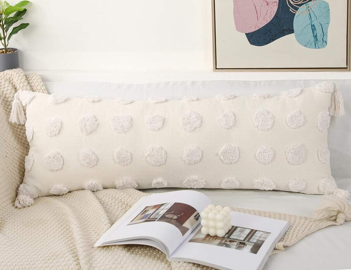 Funda de almohada decorativa lumbar larga PANOD 16x36 Boho, - Imagen 5