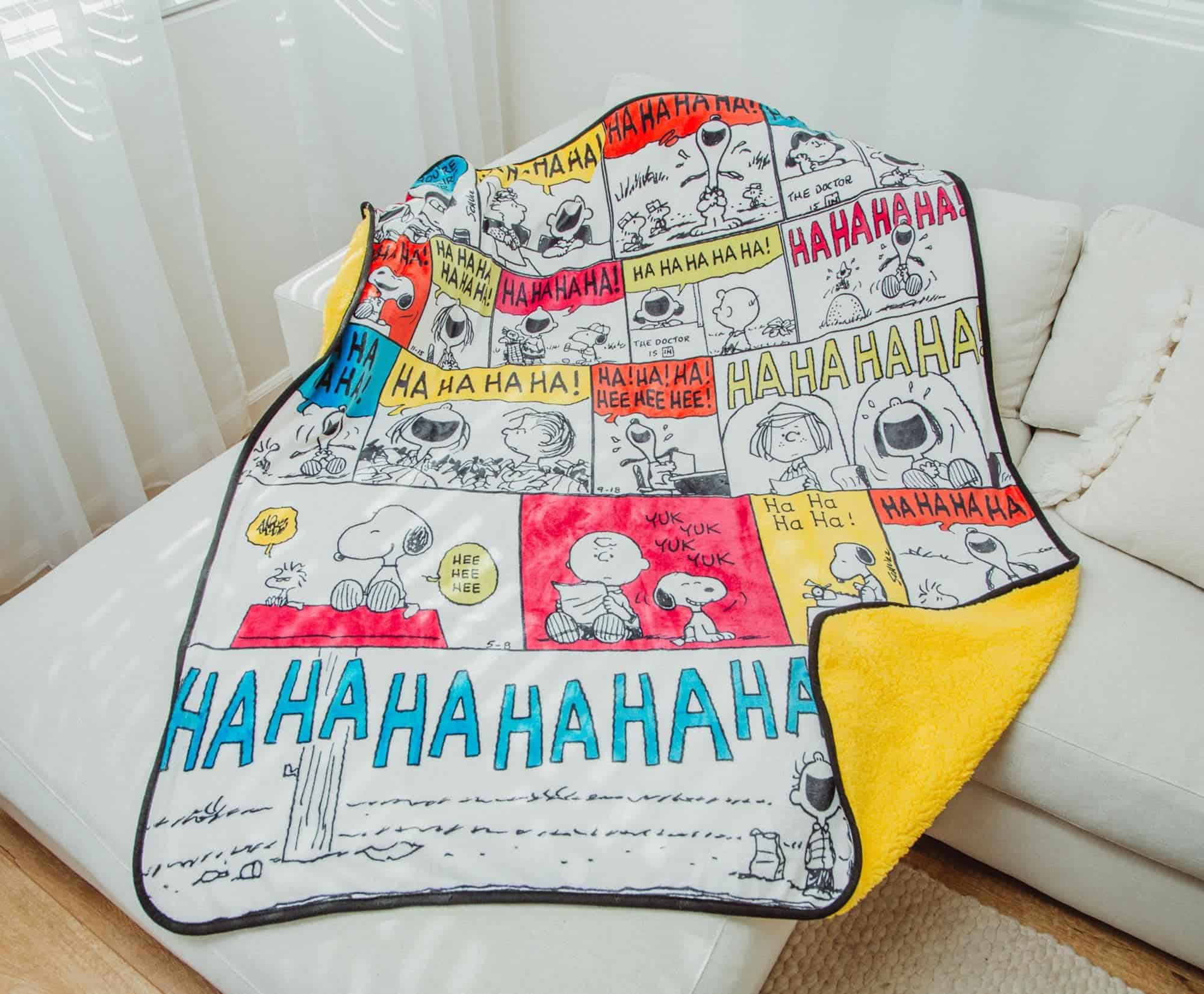 Manta Sherpa "Ha Ha Ha" con paneles de tiras cómicas de - Imagen 5