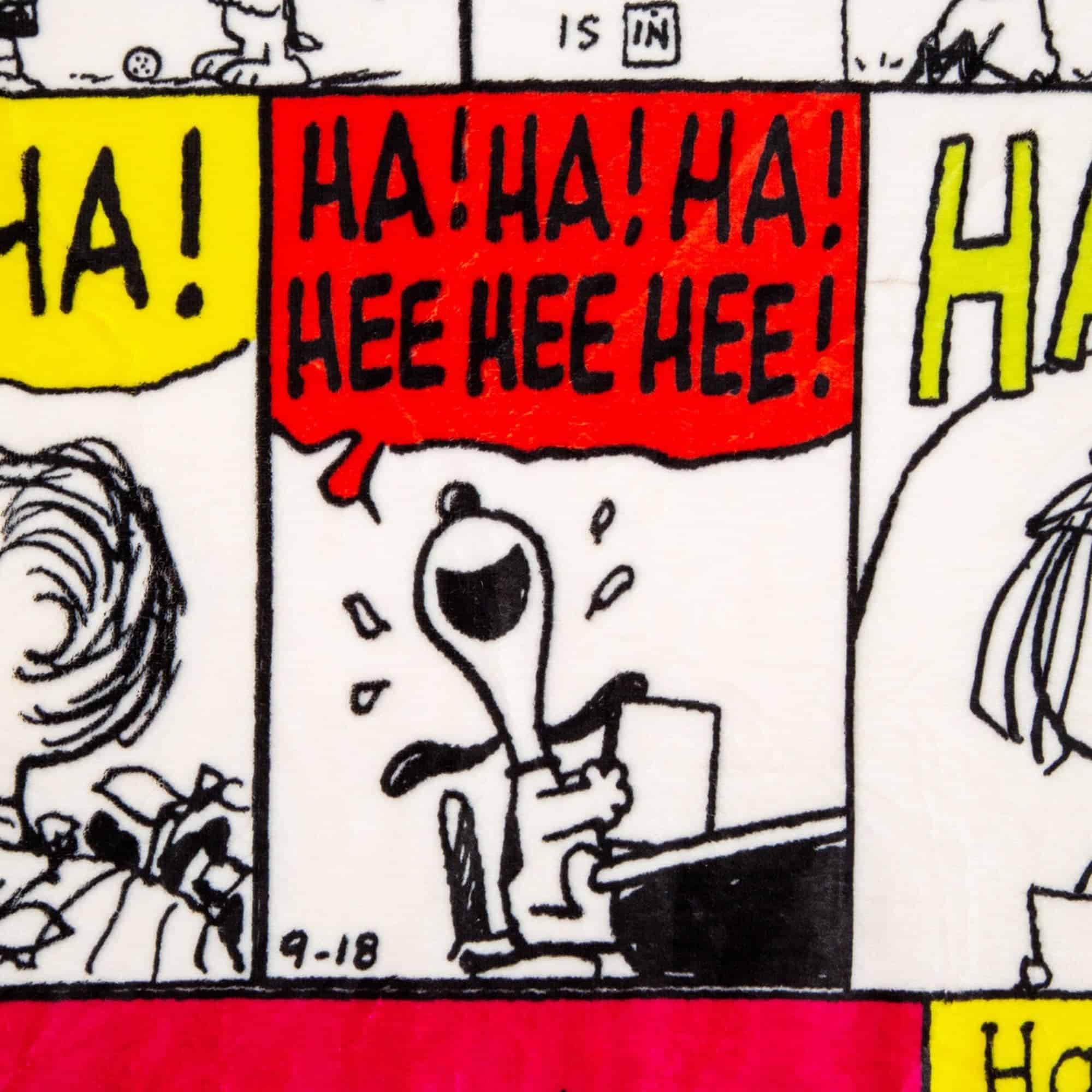Manta Sherpa "Ha Ha Ha" con paneles de tiras cómicas de - Imagen 3