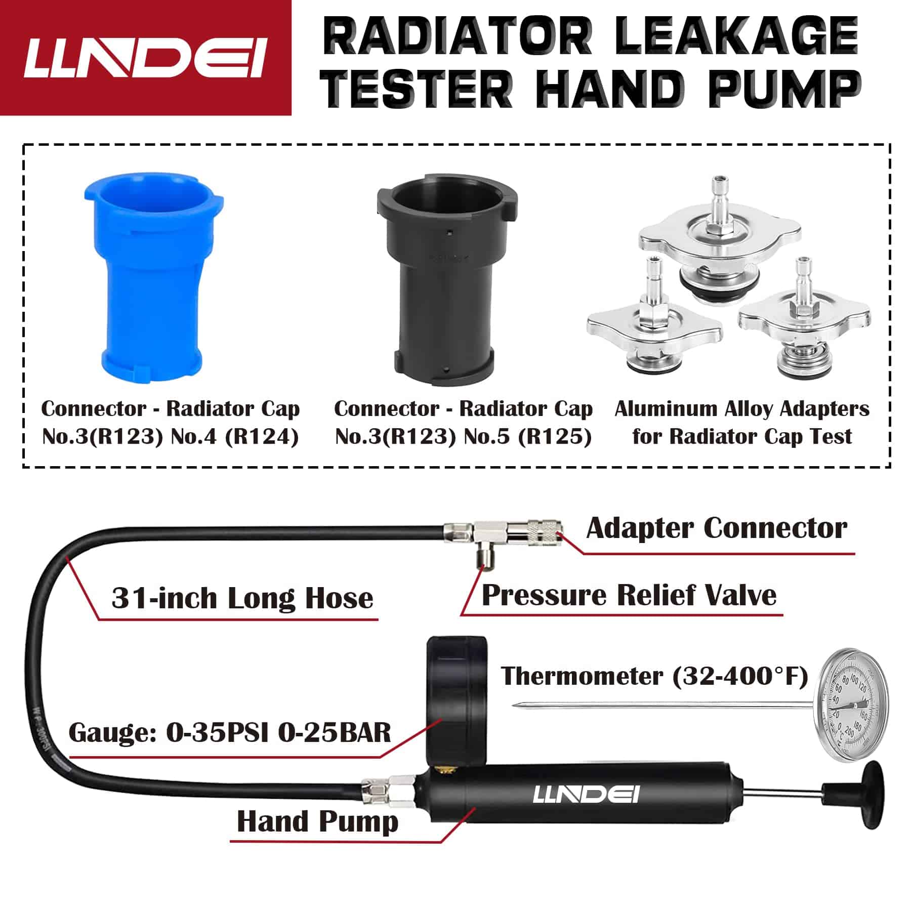 Kit de Prueba de Presión del Radiador y Vacío para - Imagen 9