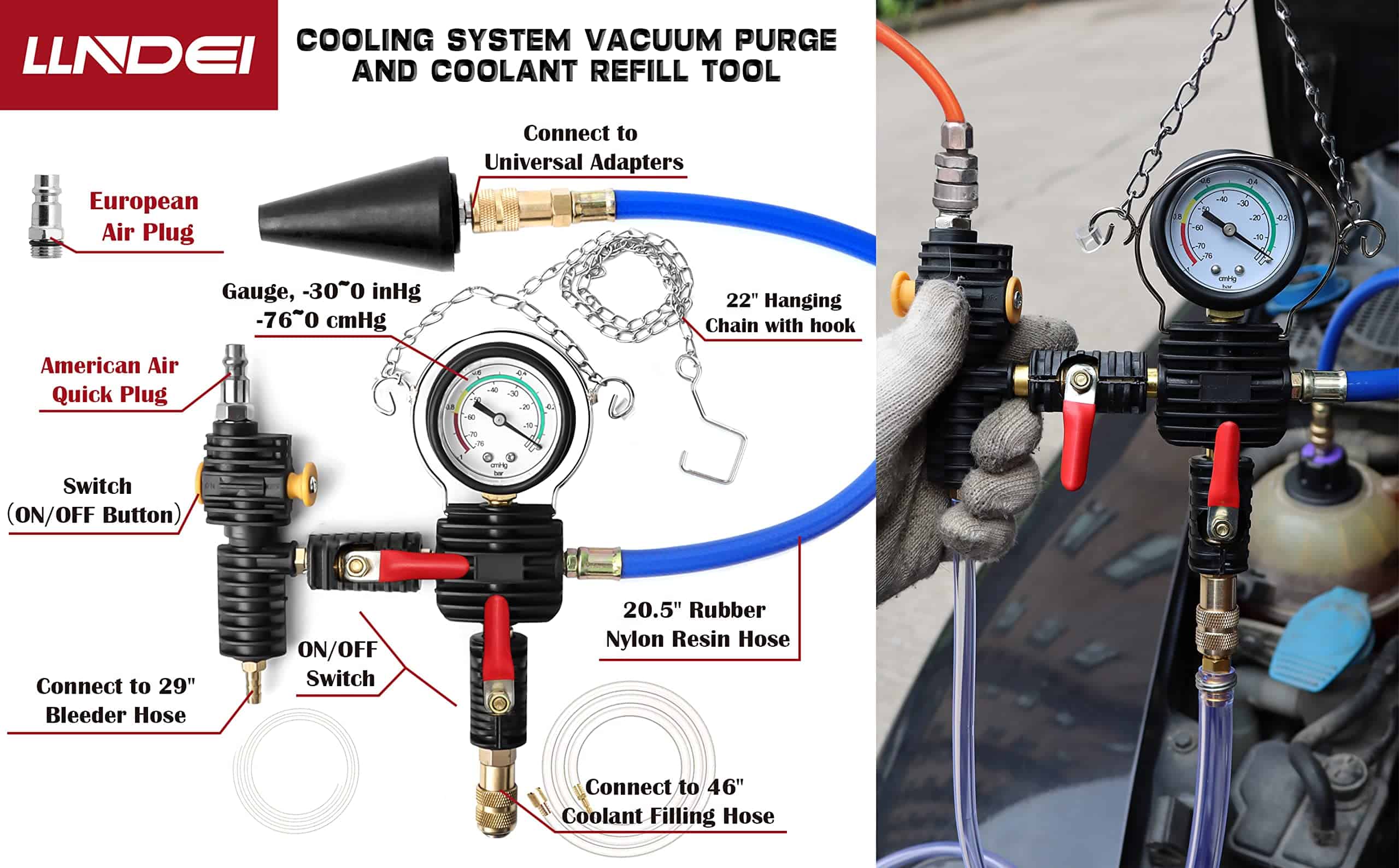 Kit de Prueba de Presión del Radiador y Vacío para - Imagen 4