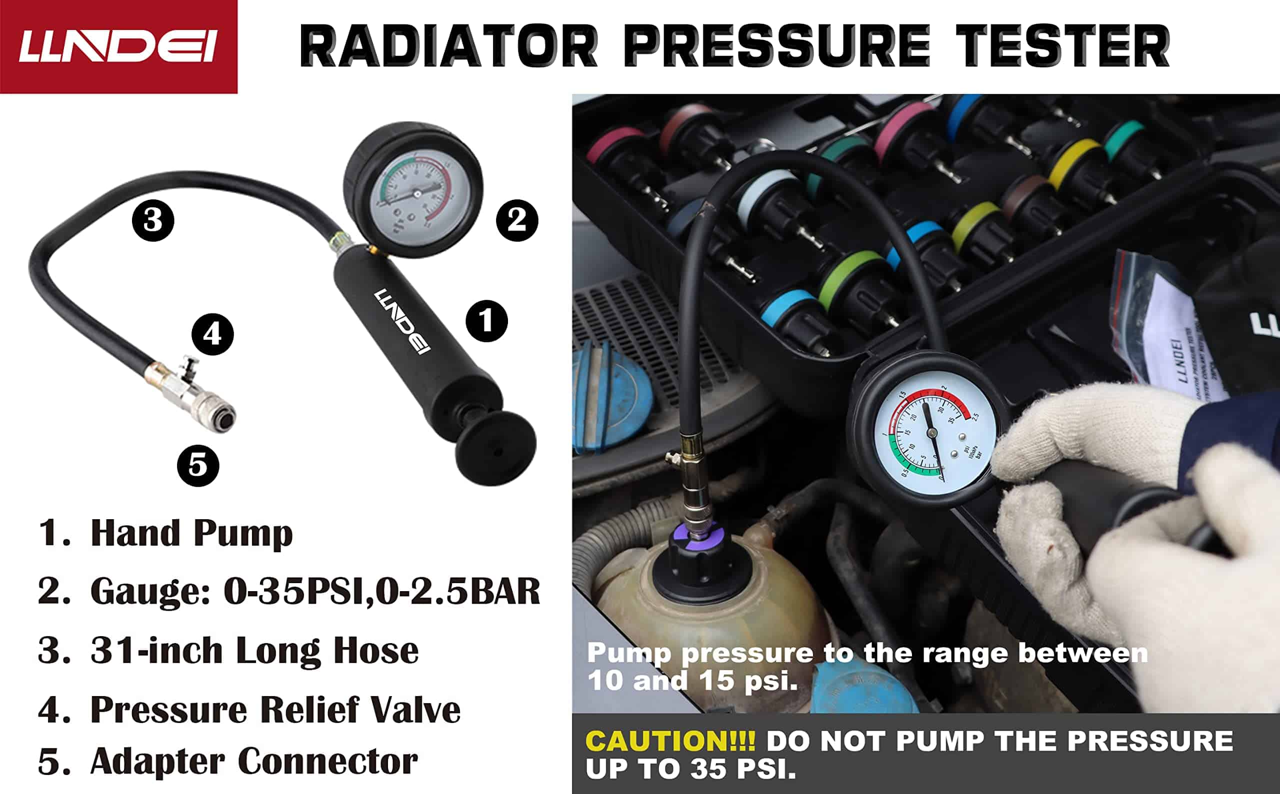 Kit de Prueba de Presión del Radiador y Vacío para - Imagen 5