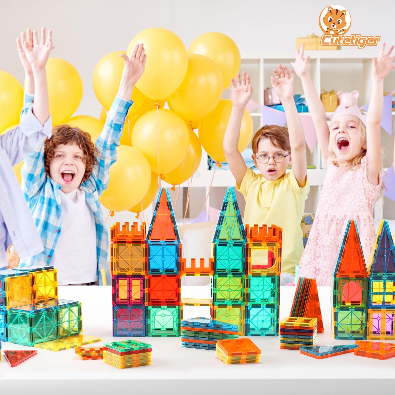 Bloques Magnéticos CuteTiger, 100 Piezas Bloques Magnéticos - Imagen 6