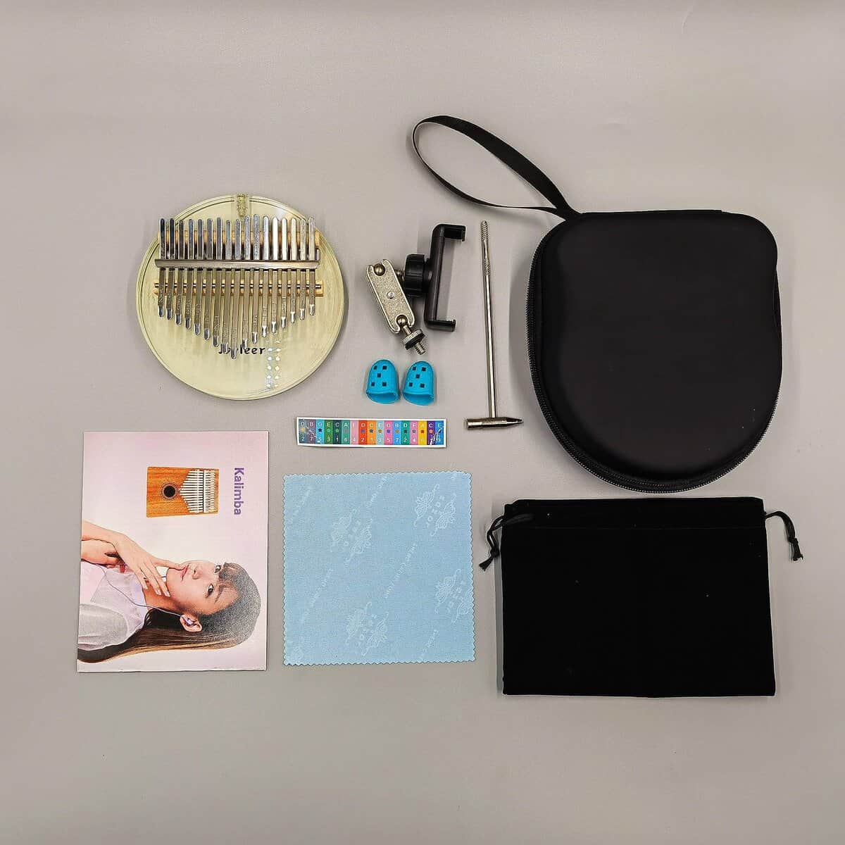 Jooleer Piano de Pulgar Kalimba Acrílico Claro en Forma de - Imagen 4