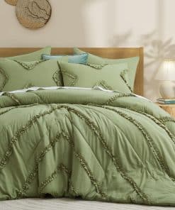 Juego de Edredón BEDAZZLED King - Edredón de Gasa Verde