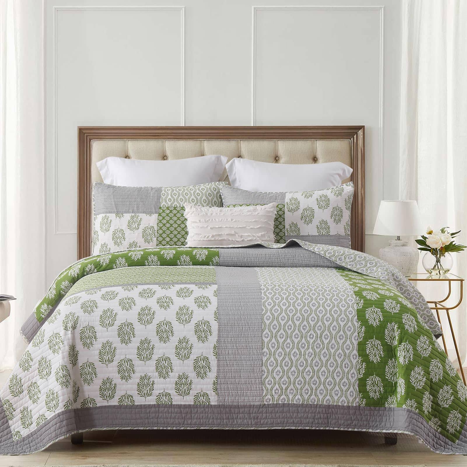 Colchas de retazos de algodón KALOOLA tamaño Queen, Juego