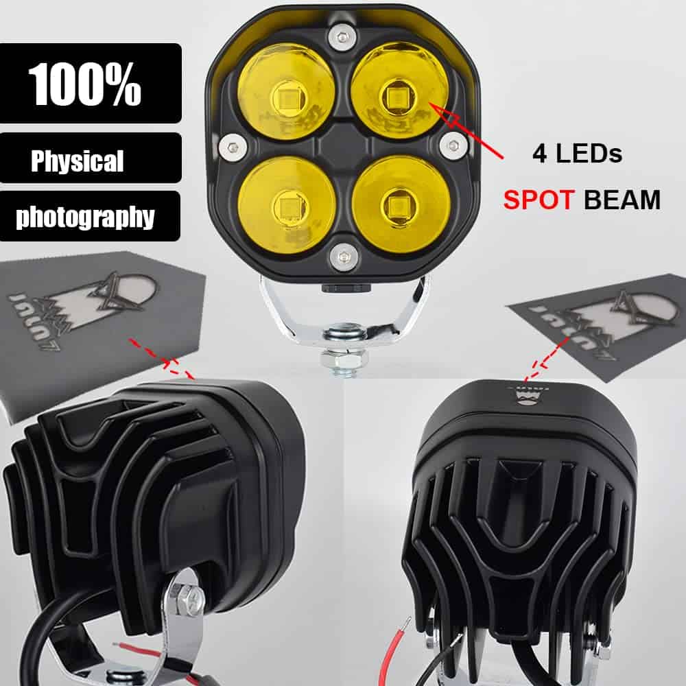 Luces LED JALN7 de 3 pulgadas 4X4 Luces de niebla ámbar - Imagen 3