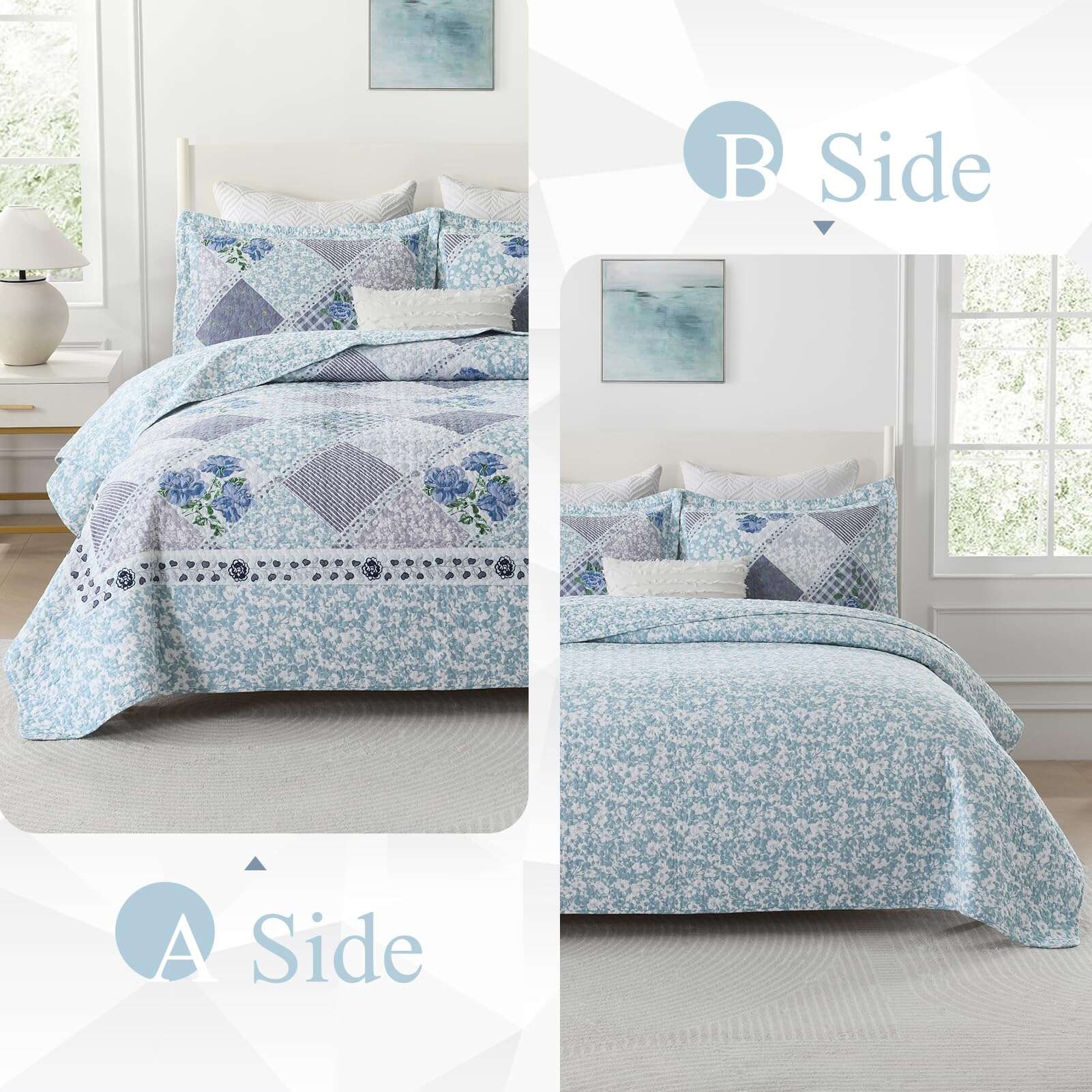 Colcha de Cama Extra Grande SahSahCasa 100% Algodón - Imagen 4