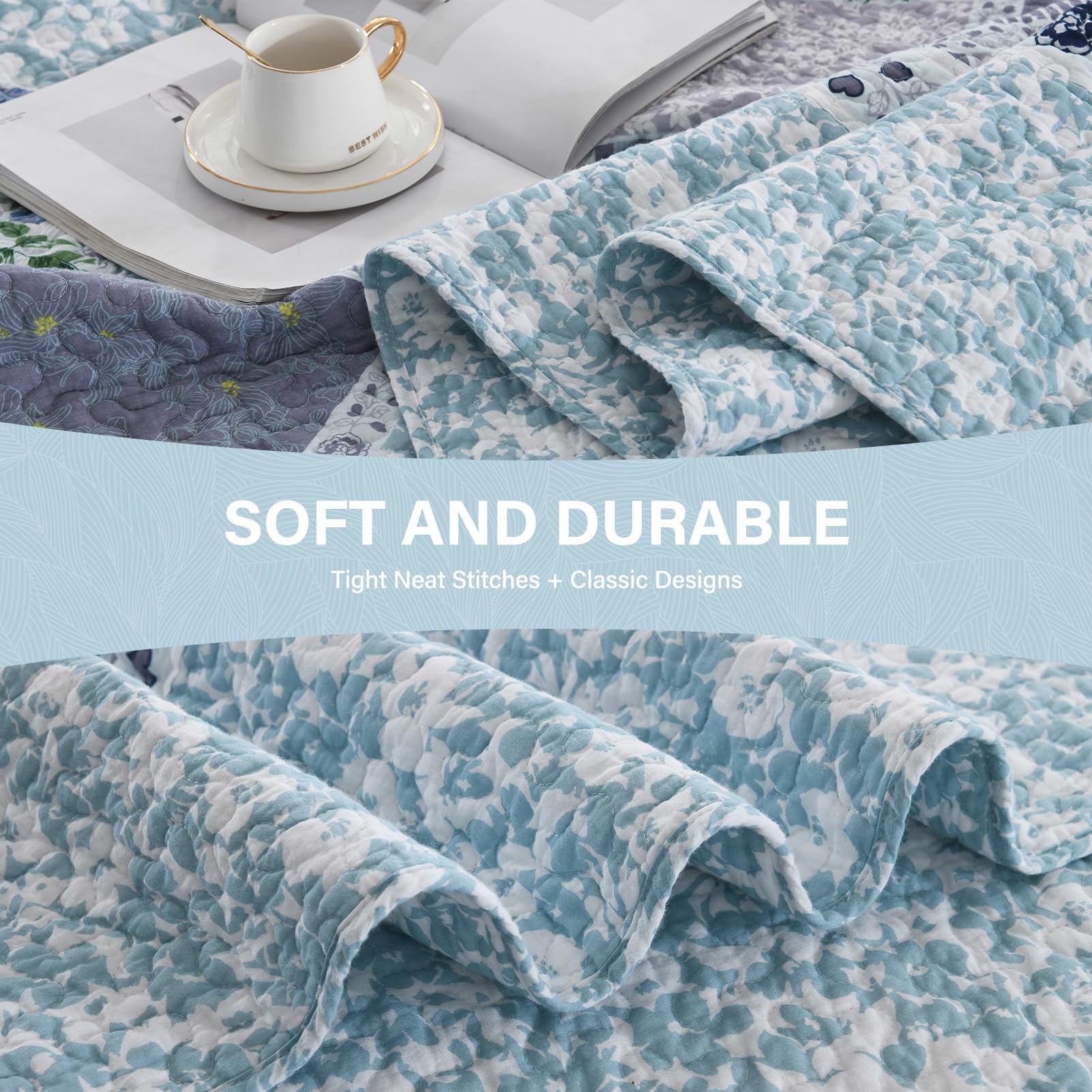 Colcha de Cama Extra Grande SahSahCasa 100% Algodón - Imagen 7