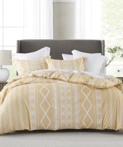 Quilta Boho Duvet Cover King - Juego de Funda nórdica King