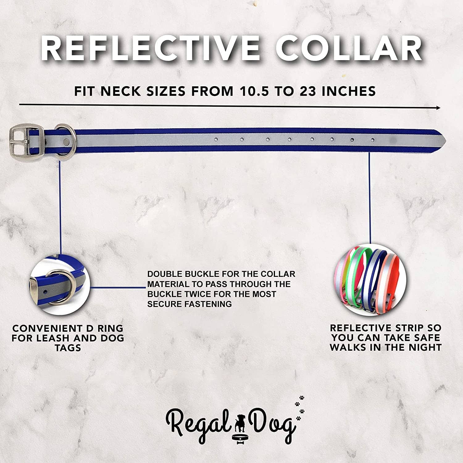 Collar para Perro Reflectante Amarillo Resistente de Regal - Imagen 5